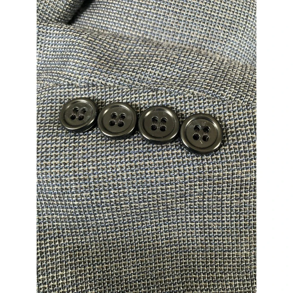 Joseph Abboud Indigo Blue 52R Sport Coat Wool Silk Plaid Blazer
